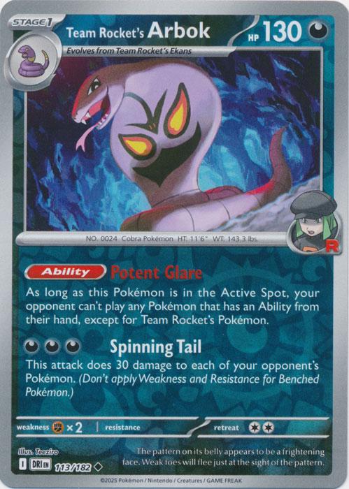 Destined Rivals Team Rocket's Arbok [Reverse Holo] Pokémon card